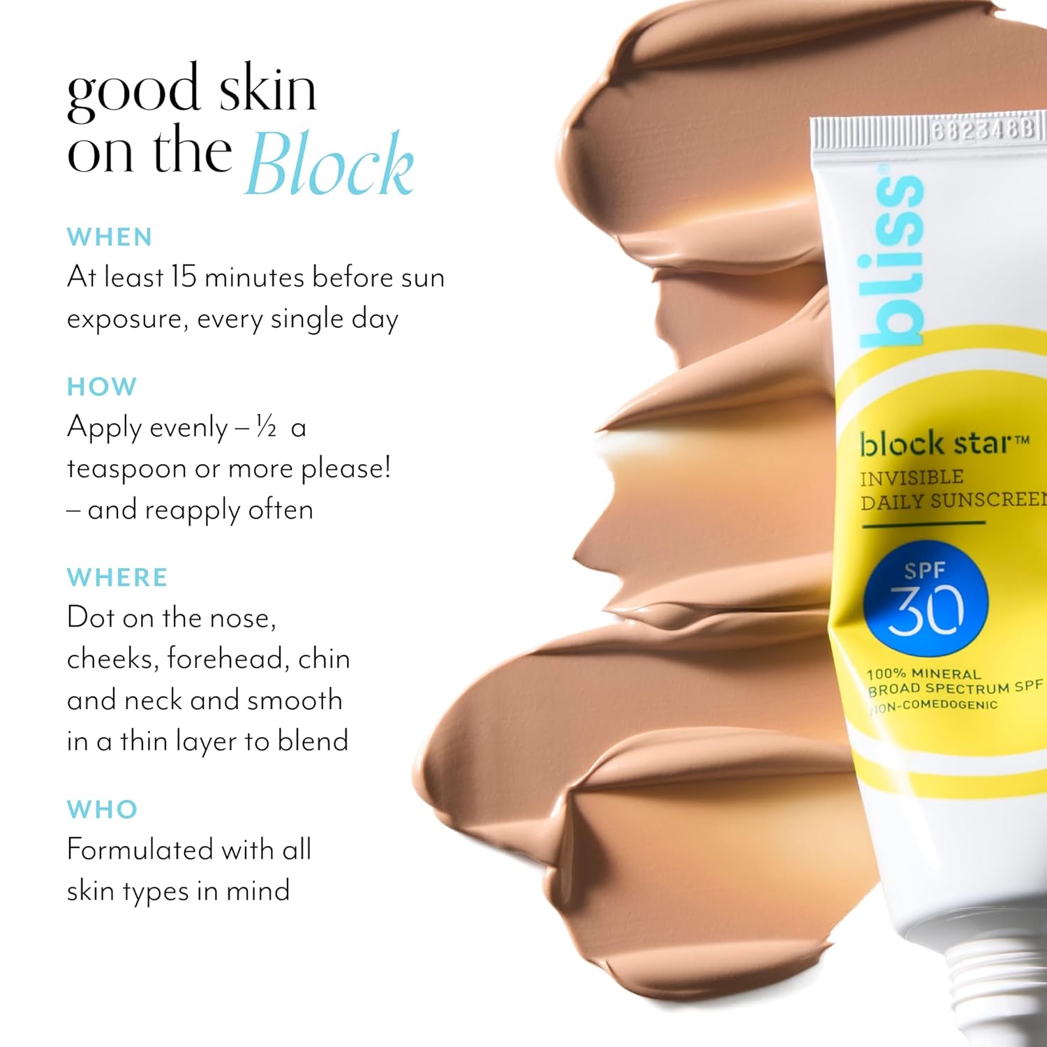 Bliss Block Star SPF 30 Invisible Daily Tinted Sunscreen with Zinc Oxide, Mineral Broad Spectrum Sunscreen with Titanium Dioxide and Antioxidant Blend,- 1.4 fl oz.